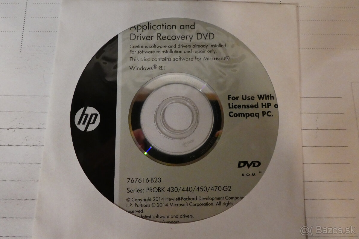 recovery disky NTB HP - 6