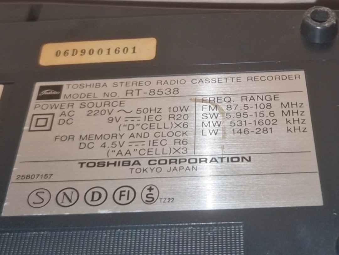 TOSHIBA 2x Kazetový prenosny radiomagnetofon 80te roky - 6