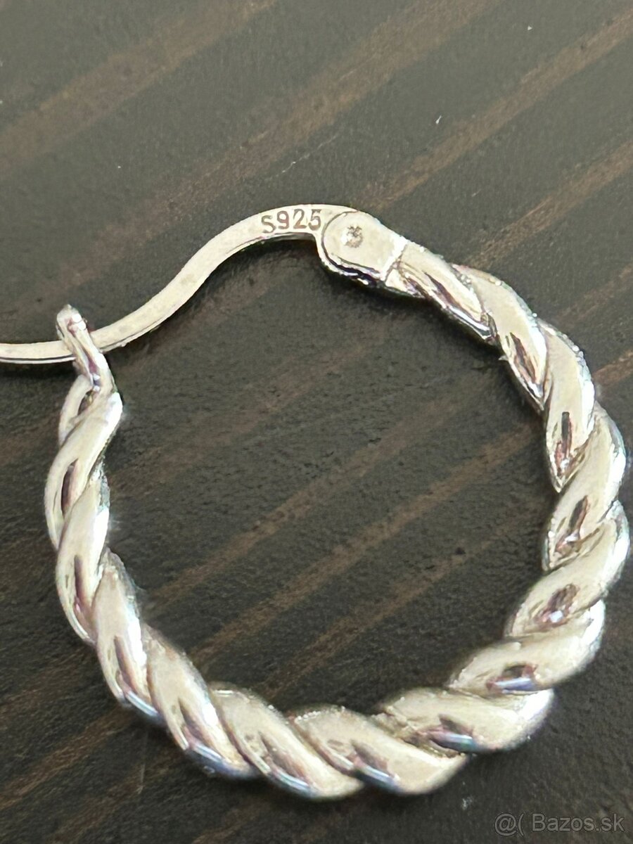 STRIEBORNÉ NÁUŠNICE s perlovým príveskom - 6