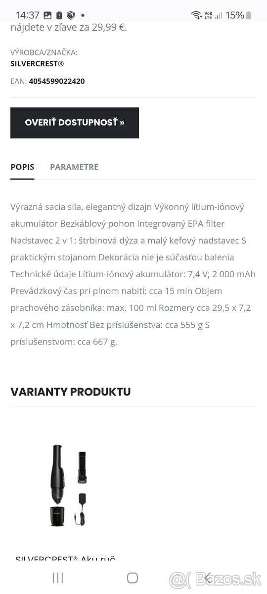 Ručny vysavac silvercrest biely - 6