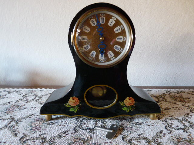 krbové hodiny pocelánové a drevené - 6