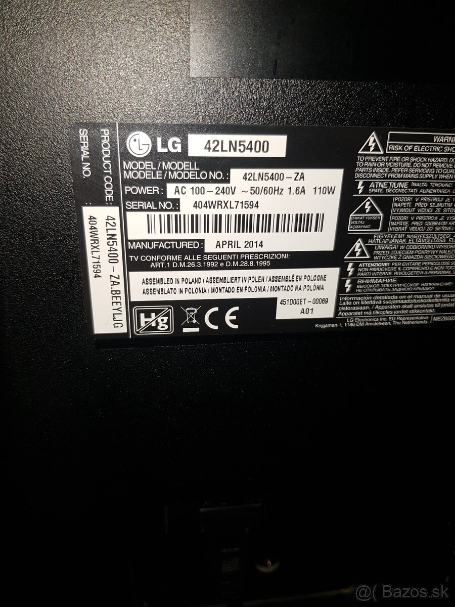 42" 107cm LG LED tv - 6