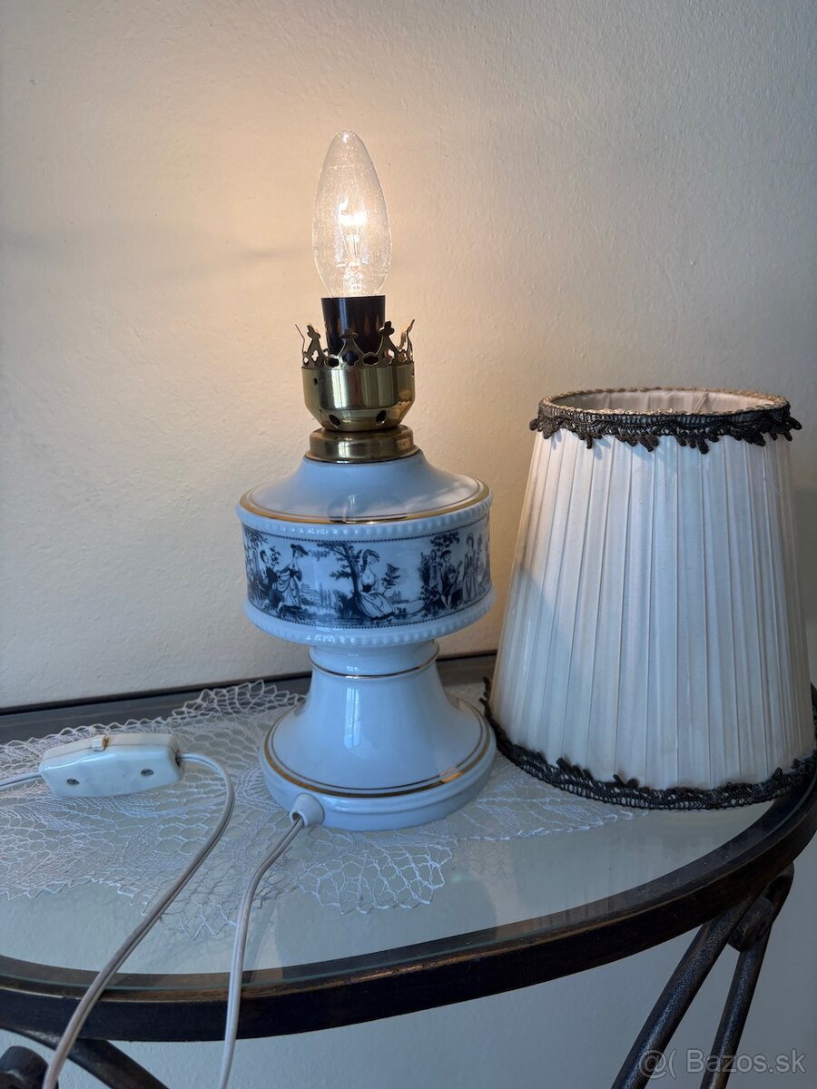 Nočná lmpa so vzorovaným porcelánovým podstavcom Wallendorf - 6