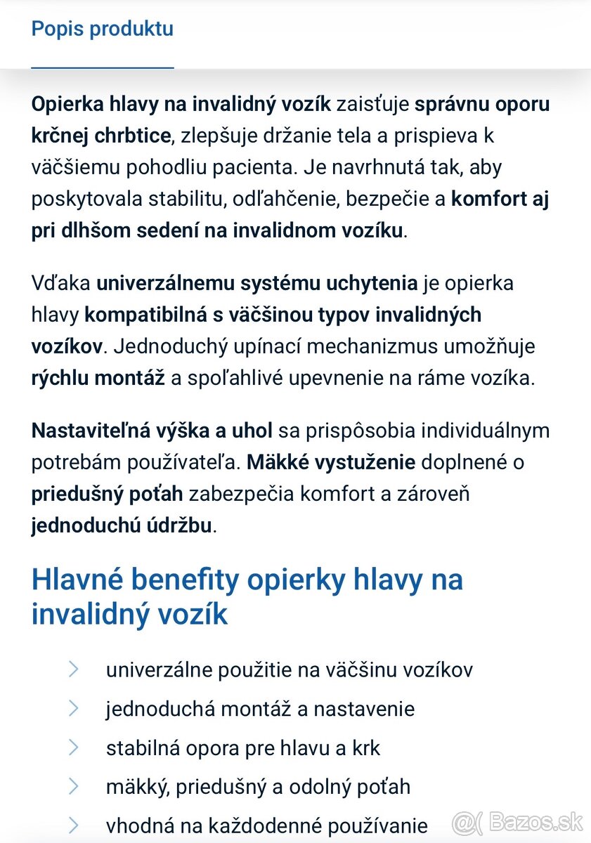 Opierka hlavy na invalidný vozík - 6