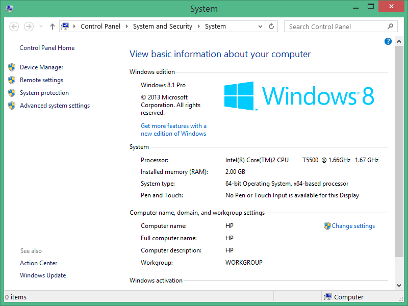 Notebook 14″ HP Pavilion dv2000 2GB RAM/320GB HDD/Win8.1 - 6
