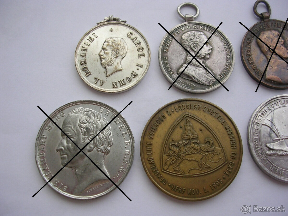 Konvolut medaili rôznych ročníkov v počte 5 kusov - 6