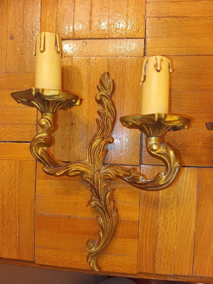 Pár - 2ks, elegantné francúzke nástenné lampy - 6