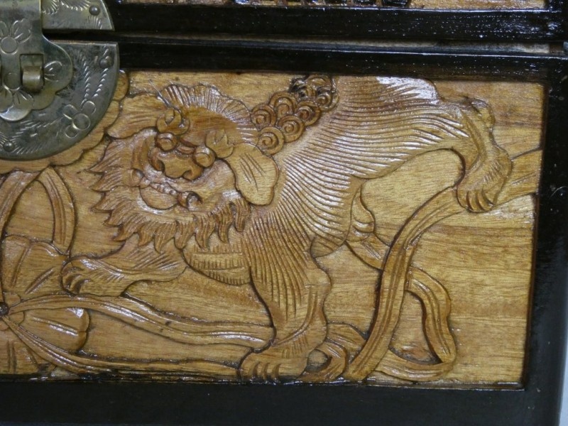 Orientálna drevená vyrezávaná kazeta - 6