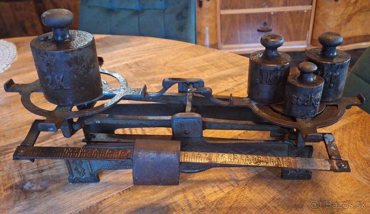 Starožitná váha plus 4 zavažia - 6