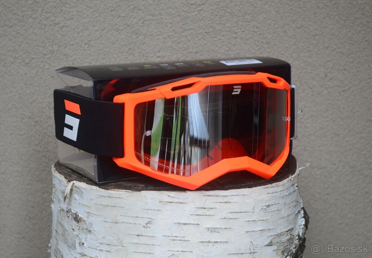 SHOT oranžová fluo CARBON Kevlar Fiber prilba okuliare - 6