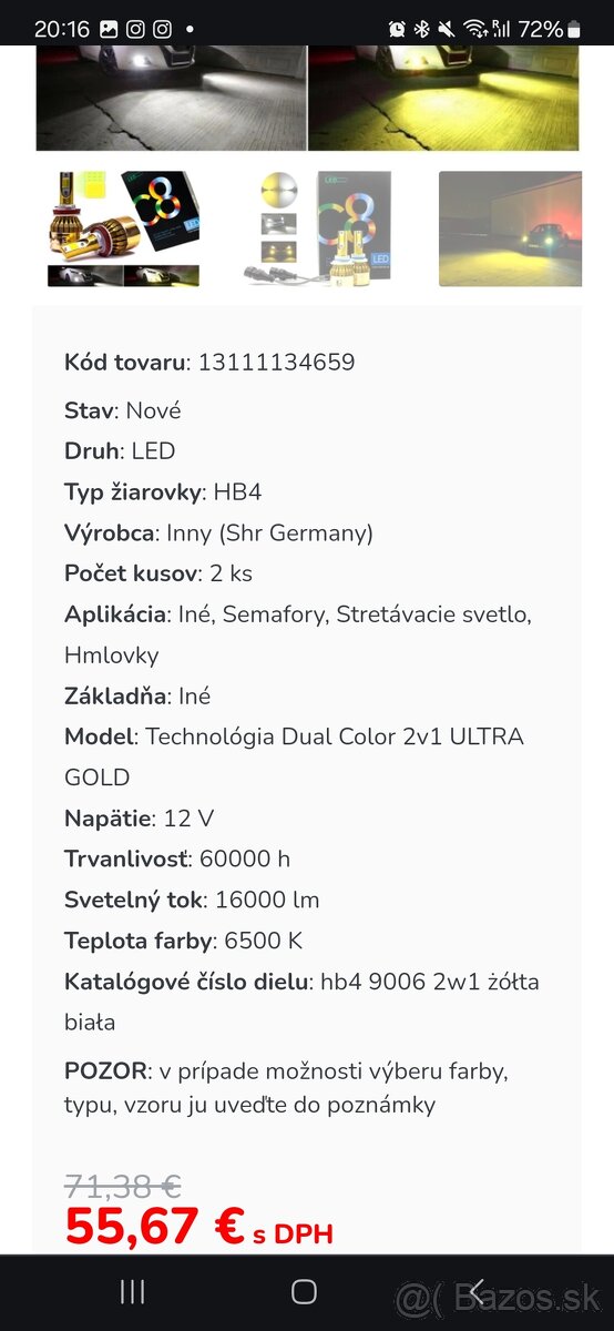 LED HB4 žlté/biele - 6