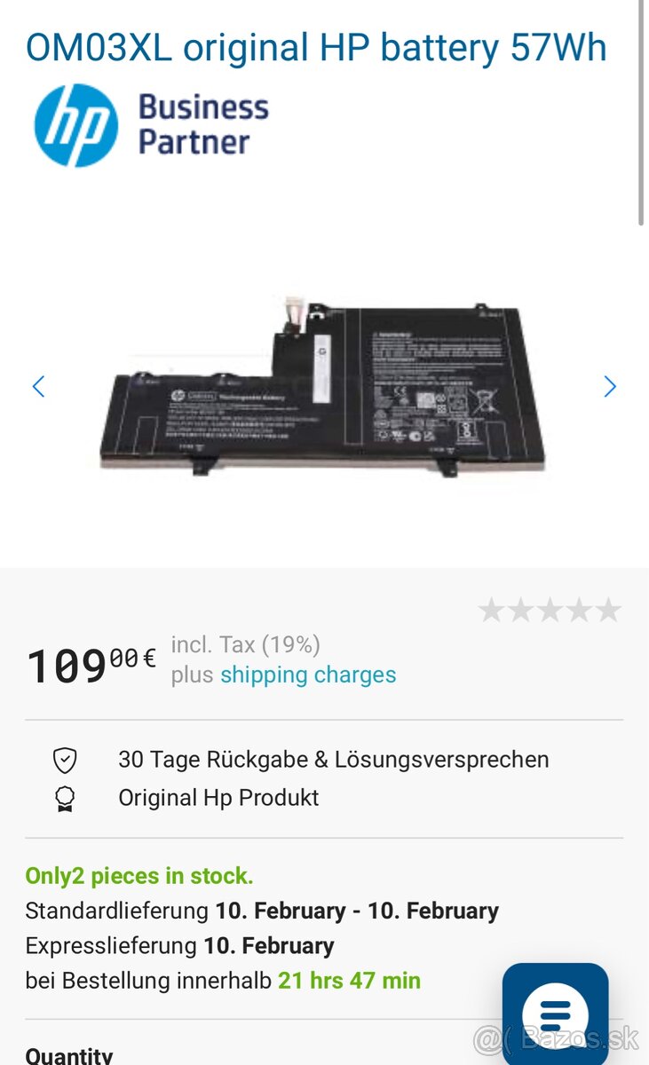 Predám Úplne Novú originálnu batériu HP - 6