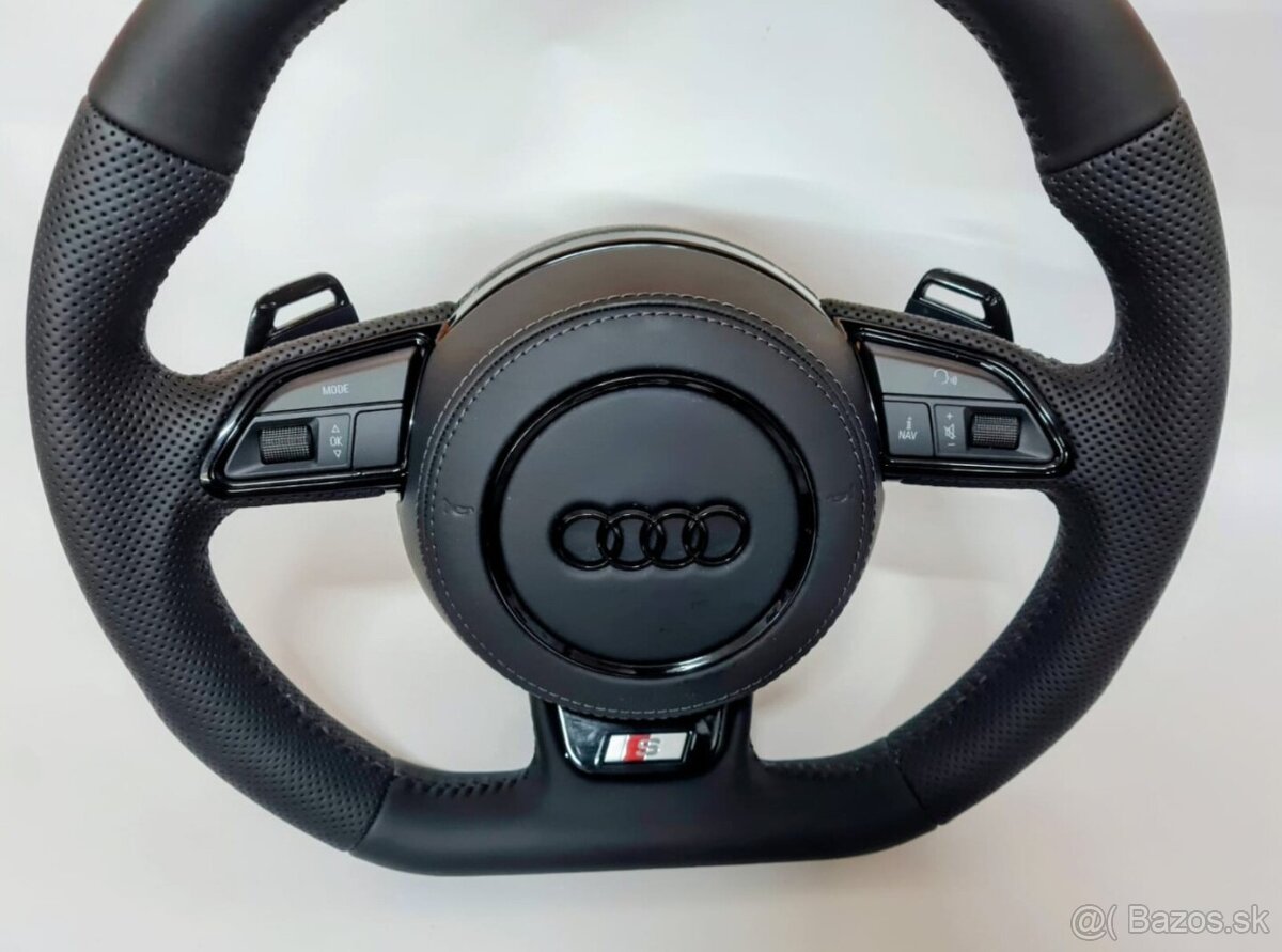 AUDI MULTIFUNKCNY VOLANT S AIRBAGOM A PADLAMI, čierna niť - 6