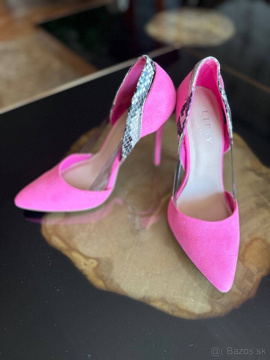 Krásne ružové lodičky s haďou aplikáciou - 6