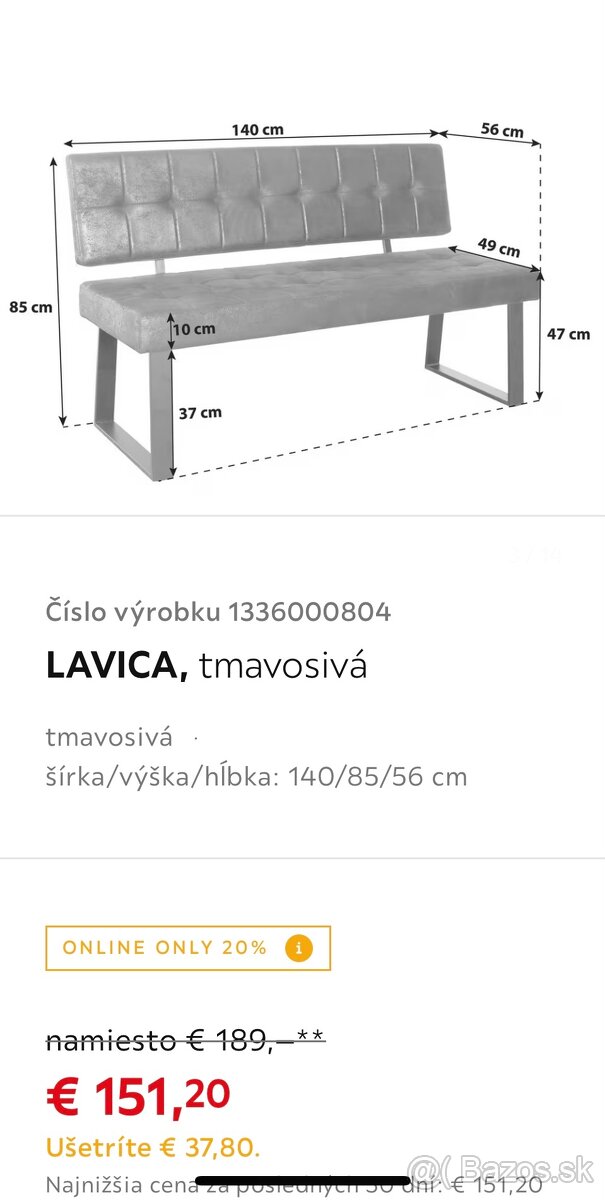 Jedálenská lavica - 6