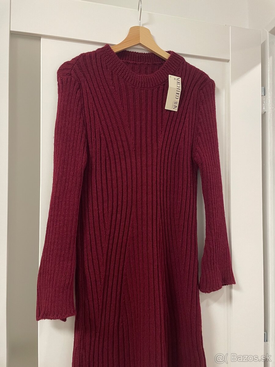 Dámske tmavočervené šaty - 6