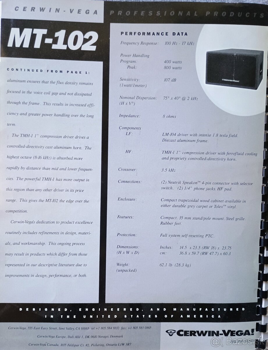 Predam Cerwin Vega 2ks,T 250 a 2ks,MT-102 - 6