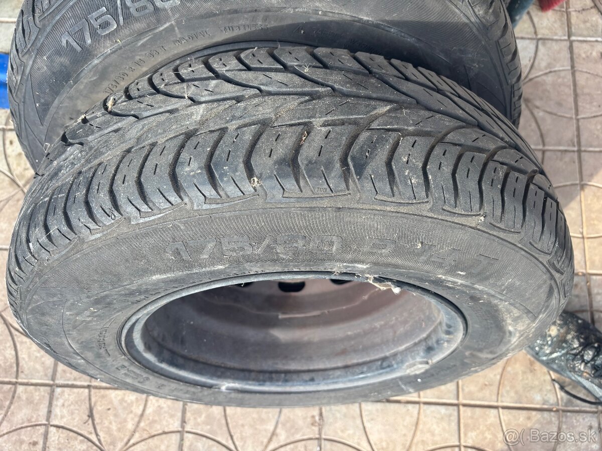 Pneumatiky s plech.diskami 185/80 r14 T - 6