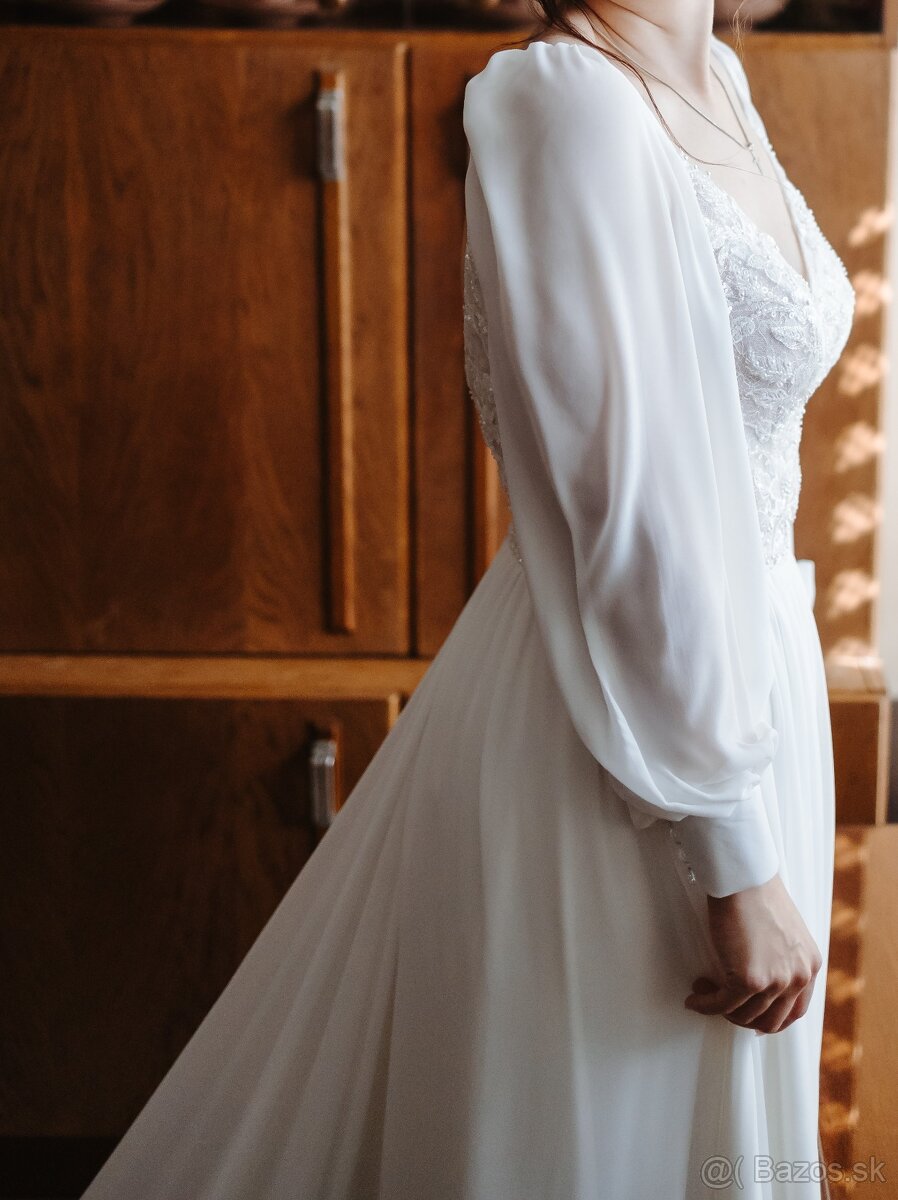 Predám krásne svadobné šaty - 6