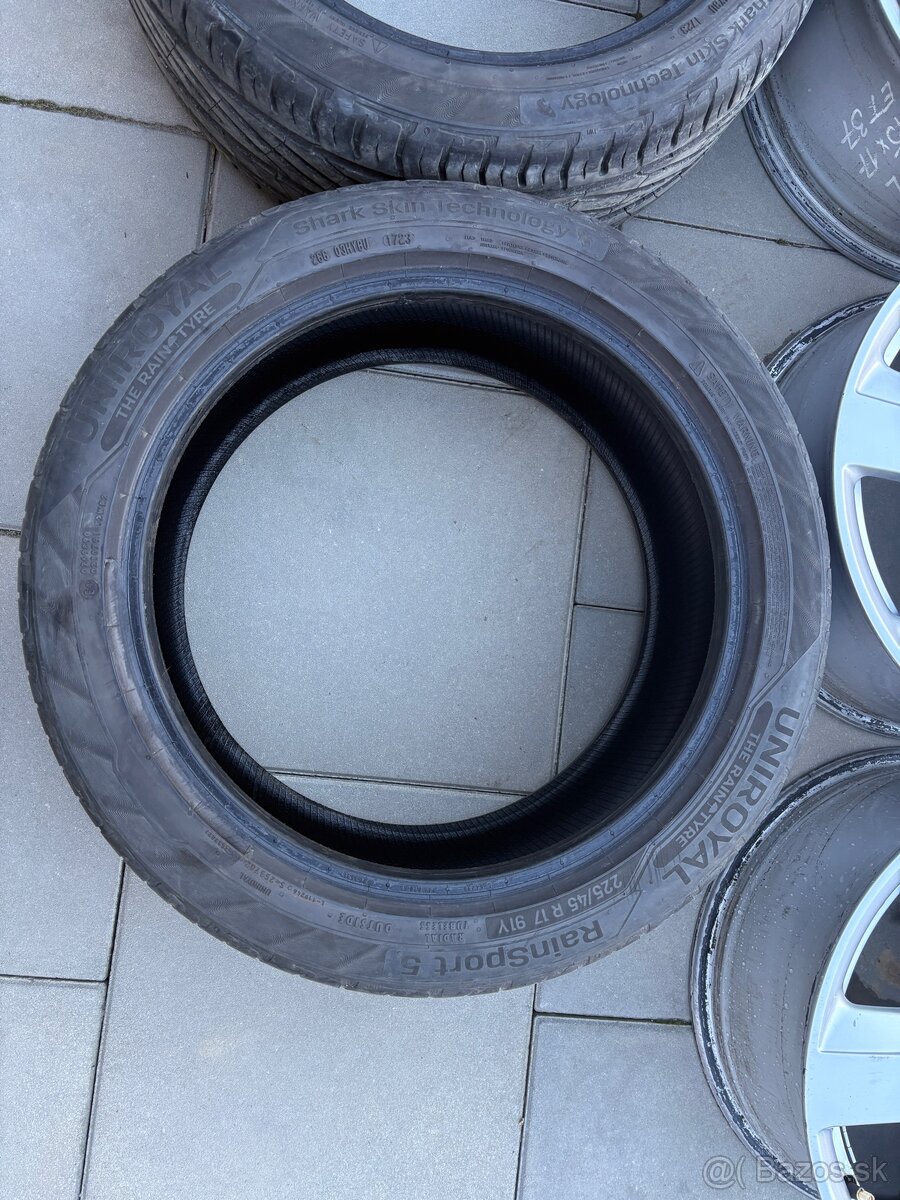 Originál disky AUDI + 2x pneu 225/45 R17 - 6