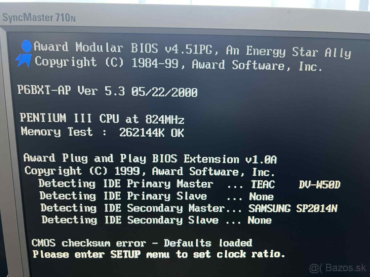 Retro doska ECS P6BXT-A+ +Pentium 800mhz +256MB RAM - 6