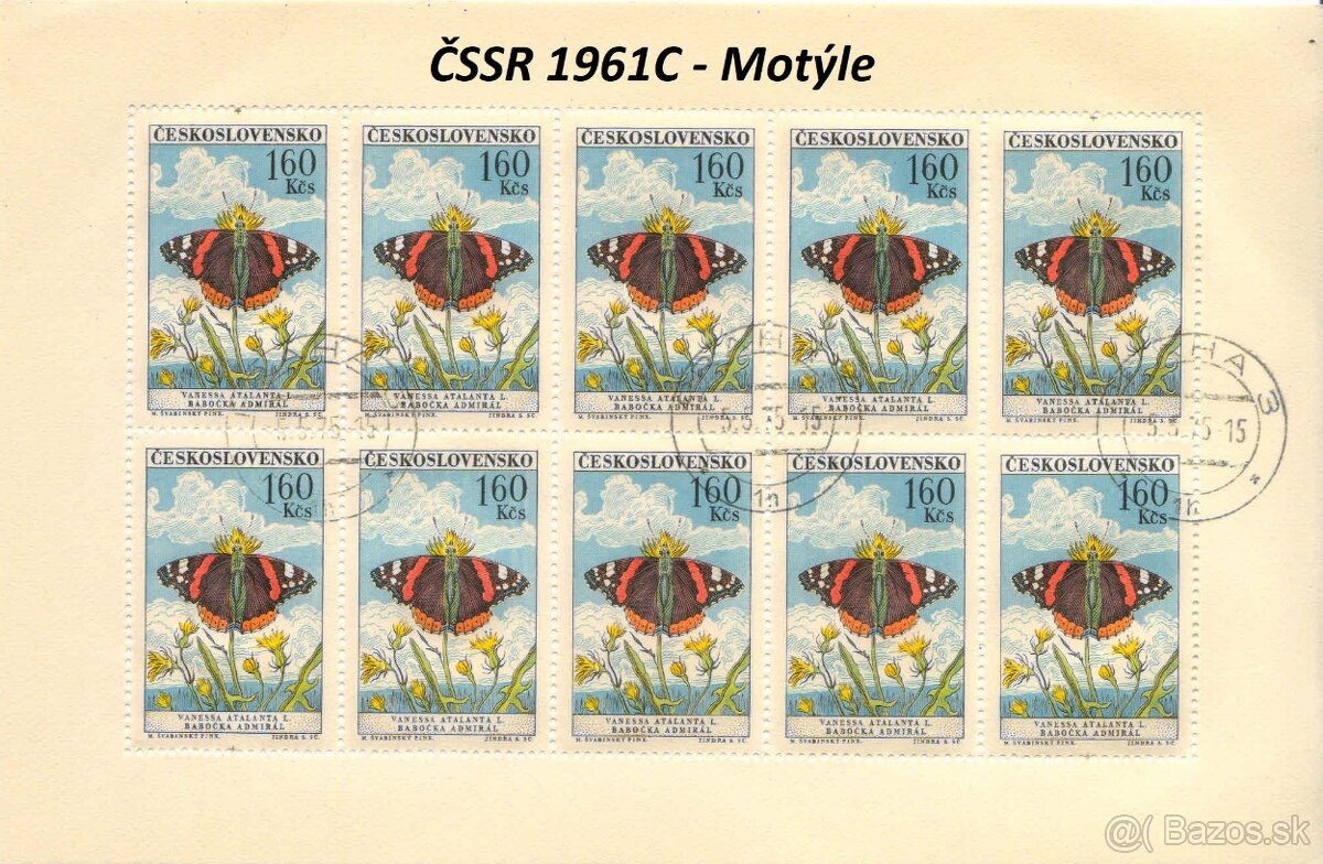 Poštové známky, filatelia: ČSSR, desaťbloky PRO - 6