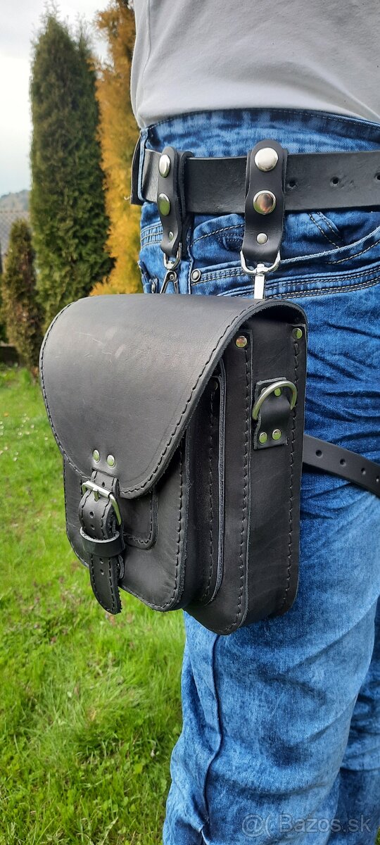 Kožená moto kapsa na pásek,stehno,rameno. - 6