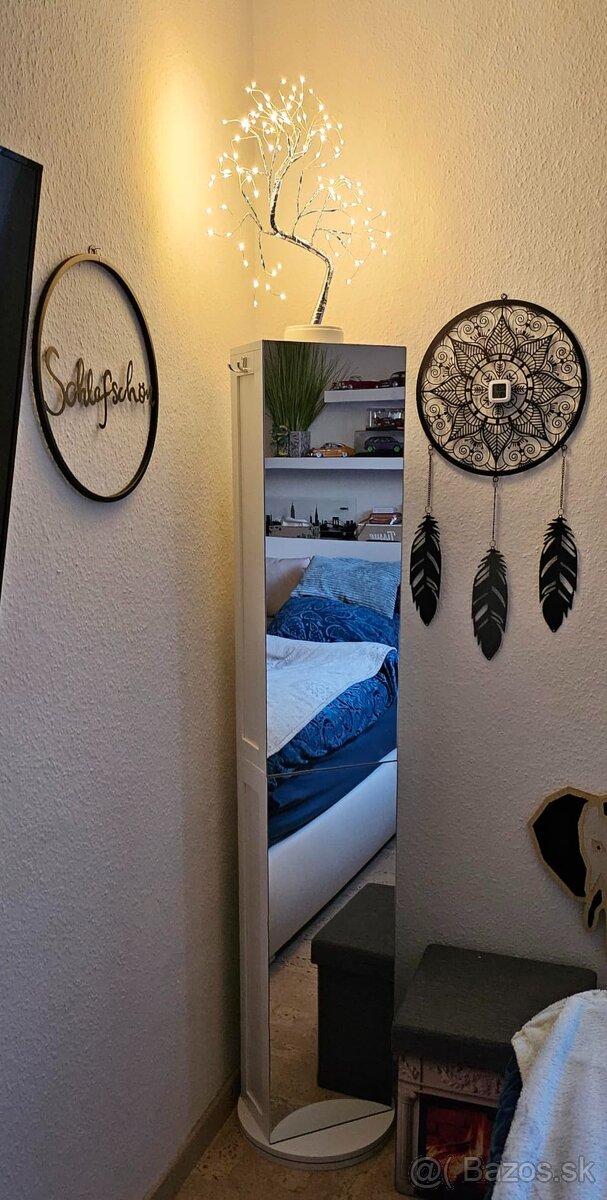 Otočná kúpeľňová skrinka / biela - 6