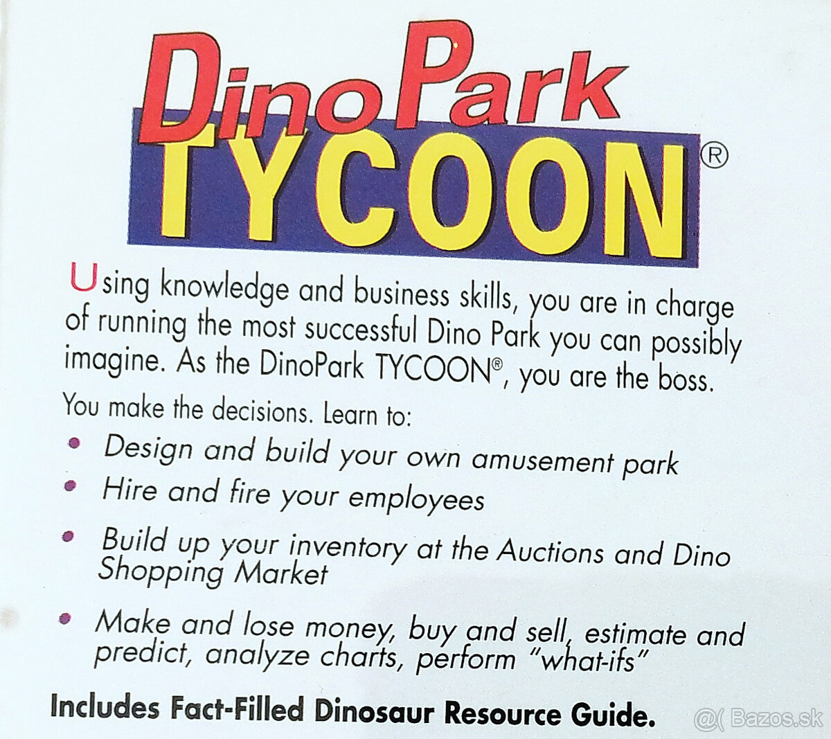 DINO PARK TYCOON 1995 DOS/MAC - 6
