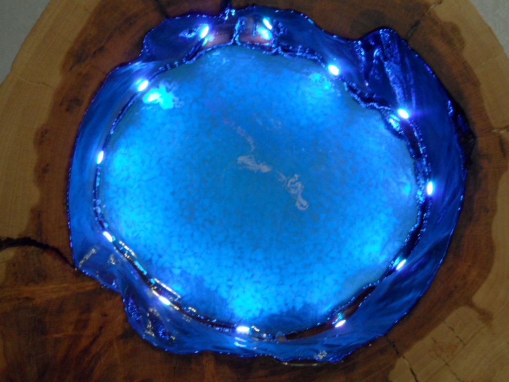 Stolná lampa-drevo a živica - 6