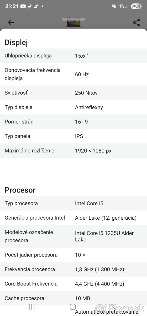 Asus vivobook 15" - 6