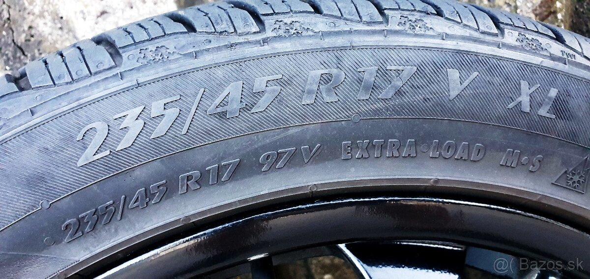 predam 17" cierne kolesa VW (disky + zimne pneu) - 6