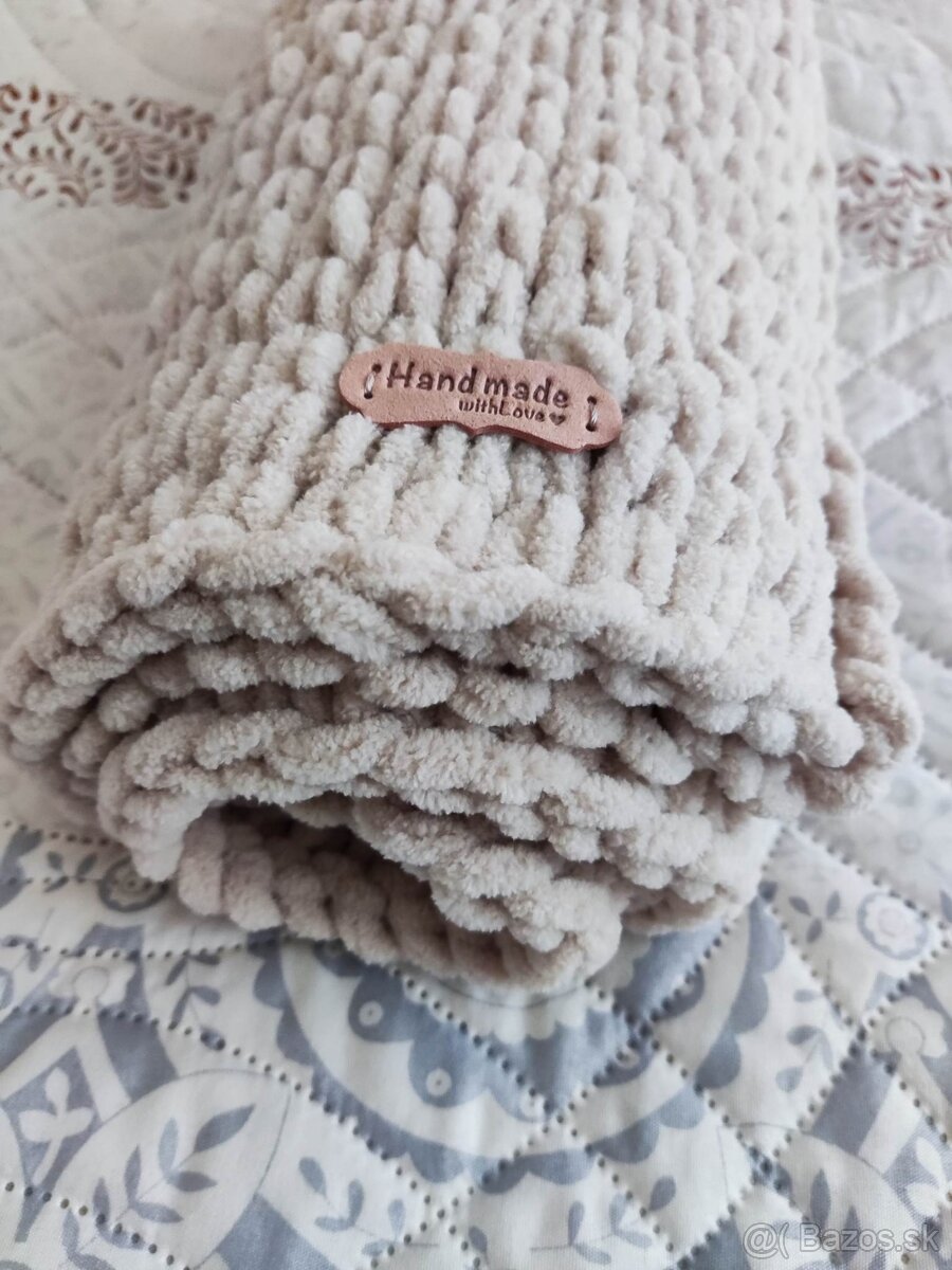 NOVÁ Béžová deka z Alize Puffy Fine - 6