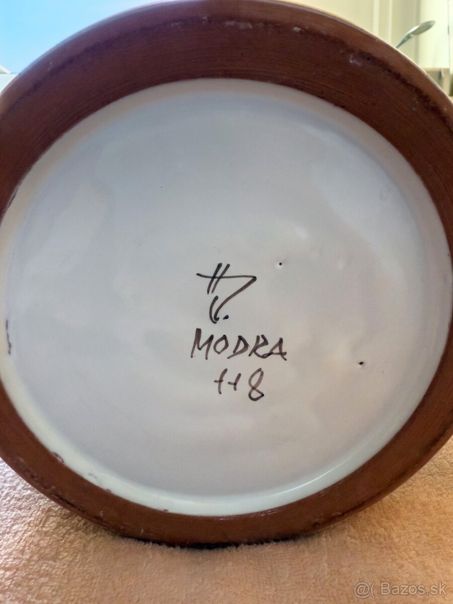 Predám modranskú keramickú vázu - 6