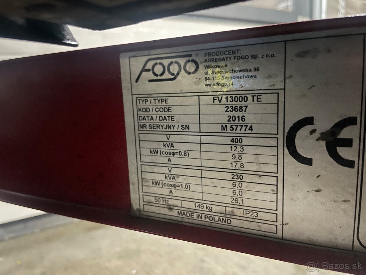 Generátor FOGO 13KVA ako nový z Nórska, motor BRIGGS 440 mtg - 6