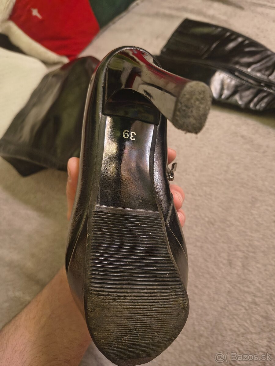 Kožené Čižmy na platforme veľ.39 ( širšie lýtka ) - 6