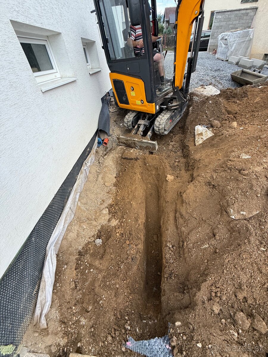 Zemné práce minibager + pásový vyklápač - 6