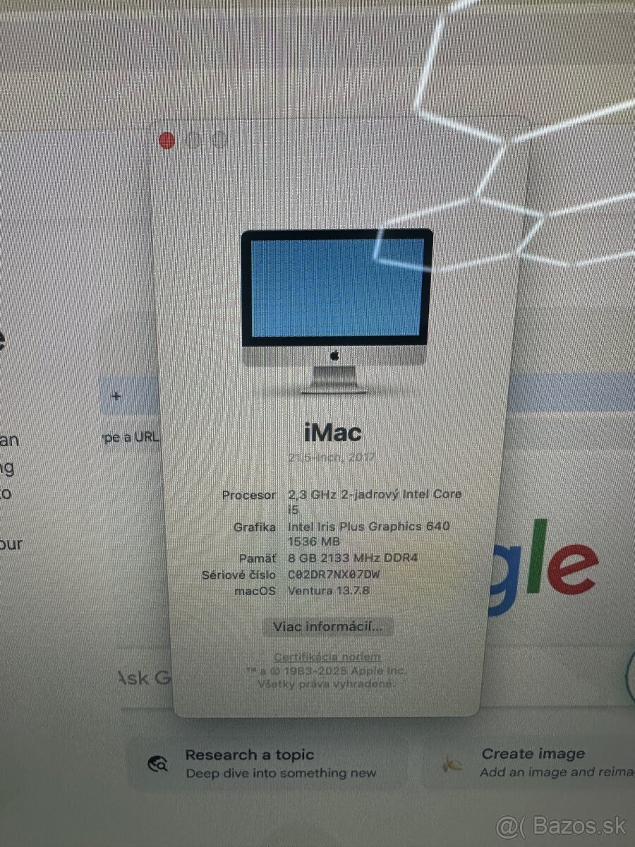 Apple iMac 21,5" 2017, i5, 8GB RAM, 256GB SSD - 6