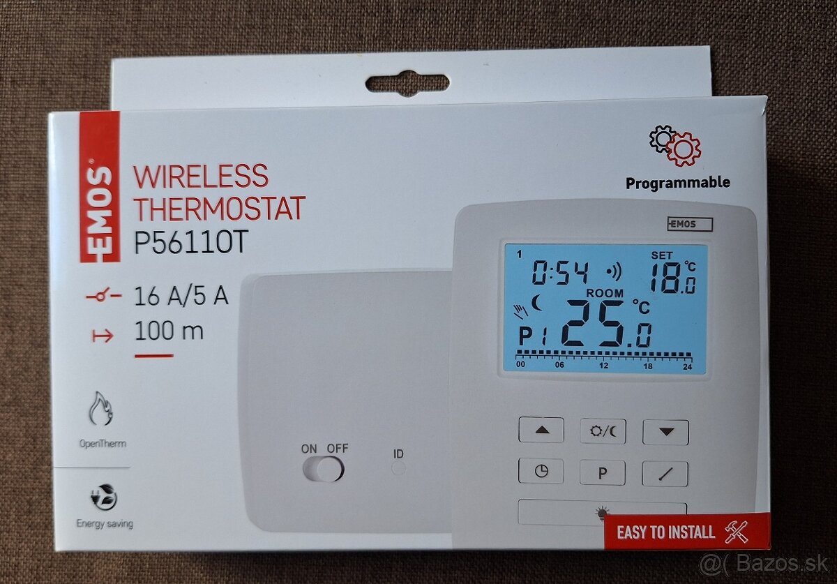 Izbový programovateľný bezdrôtový termostat P5611OT - 6