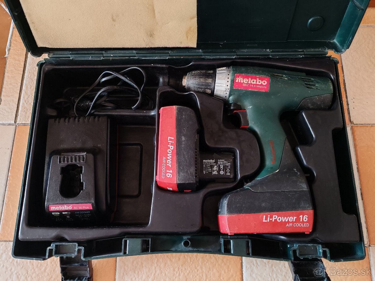 Predám set vrtačky Metabo BSZ 14.4 Impuls + 2x baterka - 6