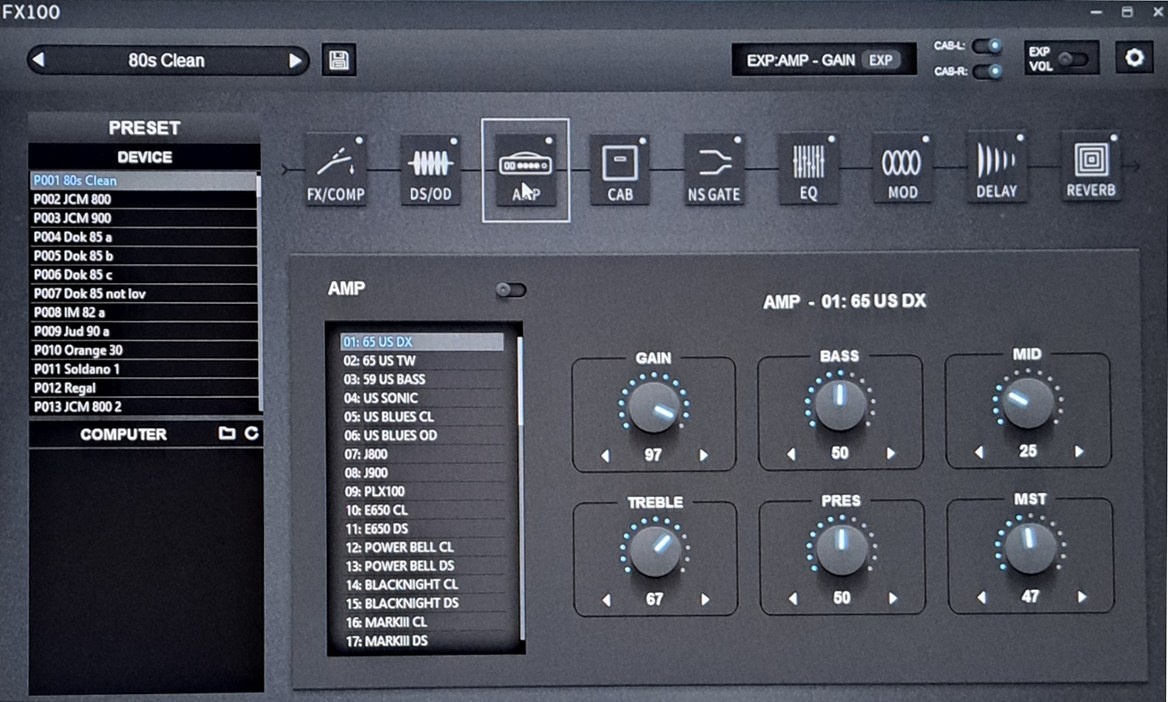 Predám gitarový multiefekt Flamma FX100 - 6