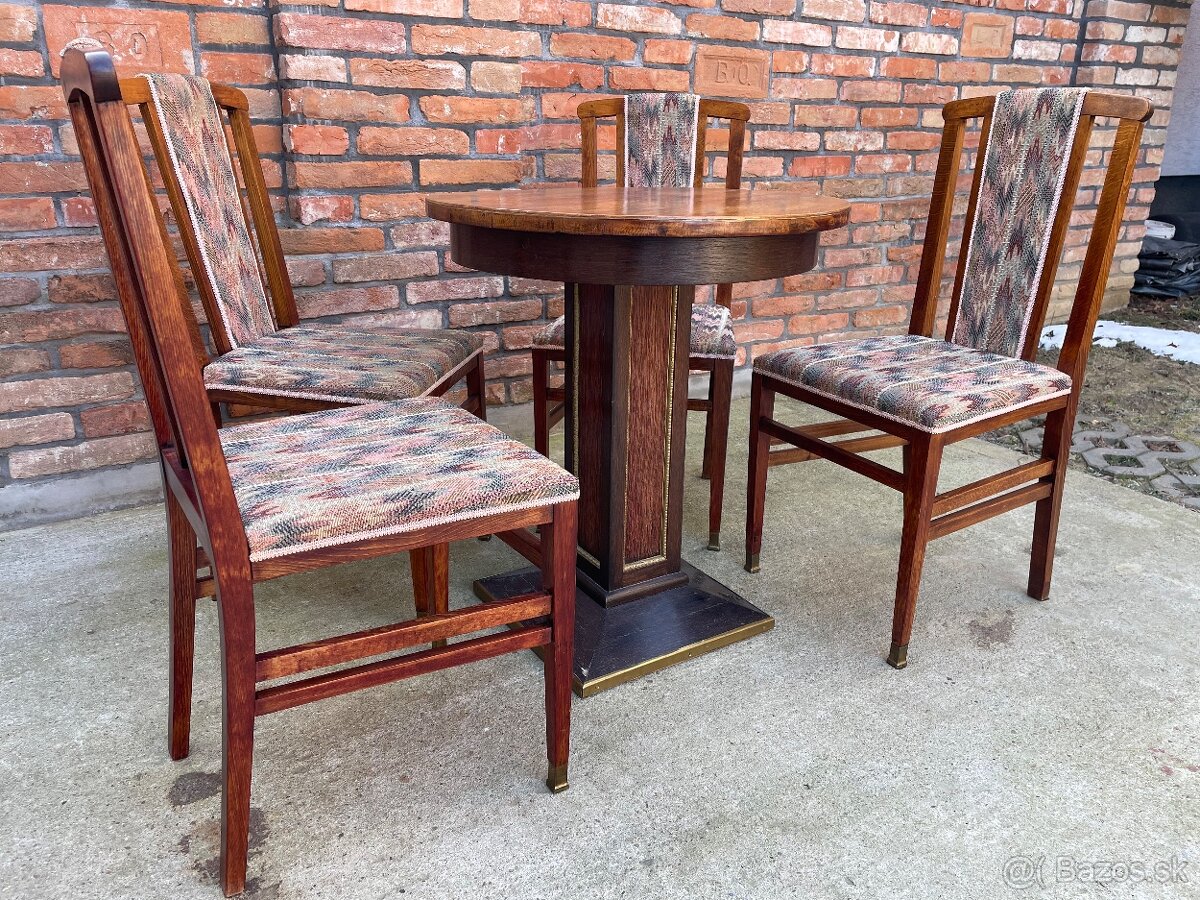 Art deco set 4 stoličky + stôl - 6