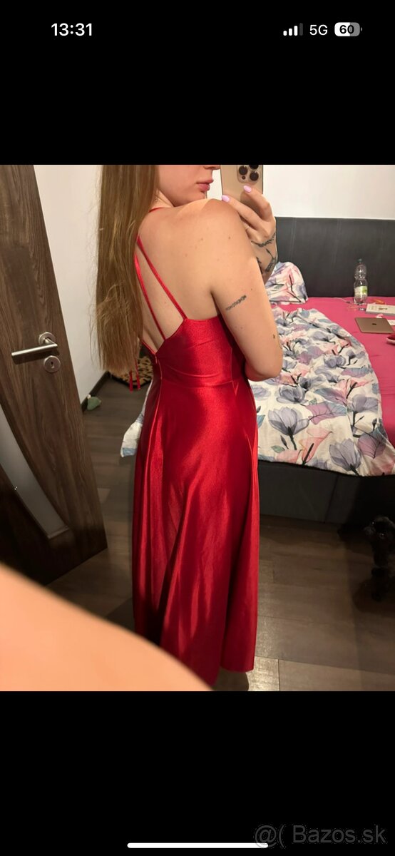 Spoločenské saténové šaty - 6