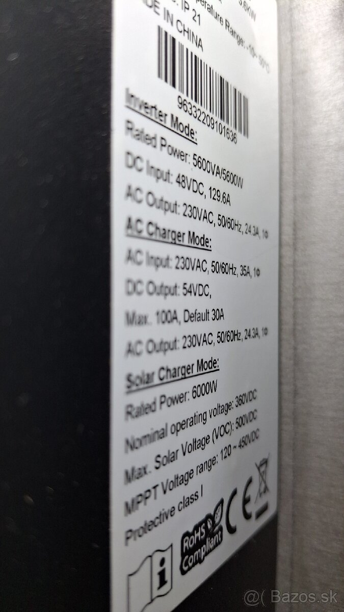 Fotovoltaicky menic EaSun 5600w - 6