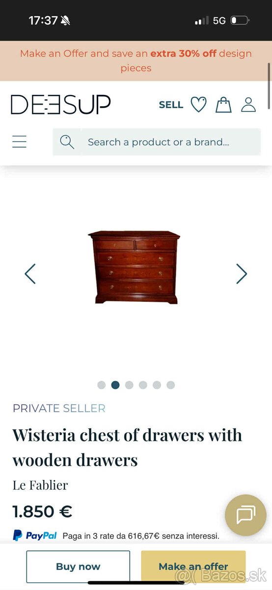 Komoda Talianska rustikálna z masívneho dreva - 6