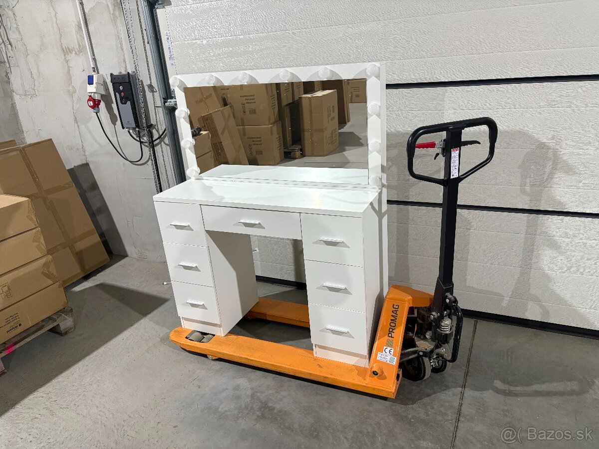 Toaletný stolík Hollywood s LED osvetlením - 6