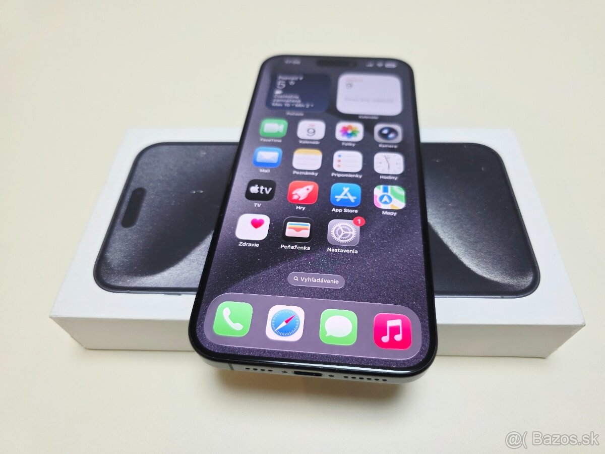 APPLE IPHONE 15 PRO MAX 256GB BLACK TITANIUM,BATERKA 94% - 6