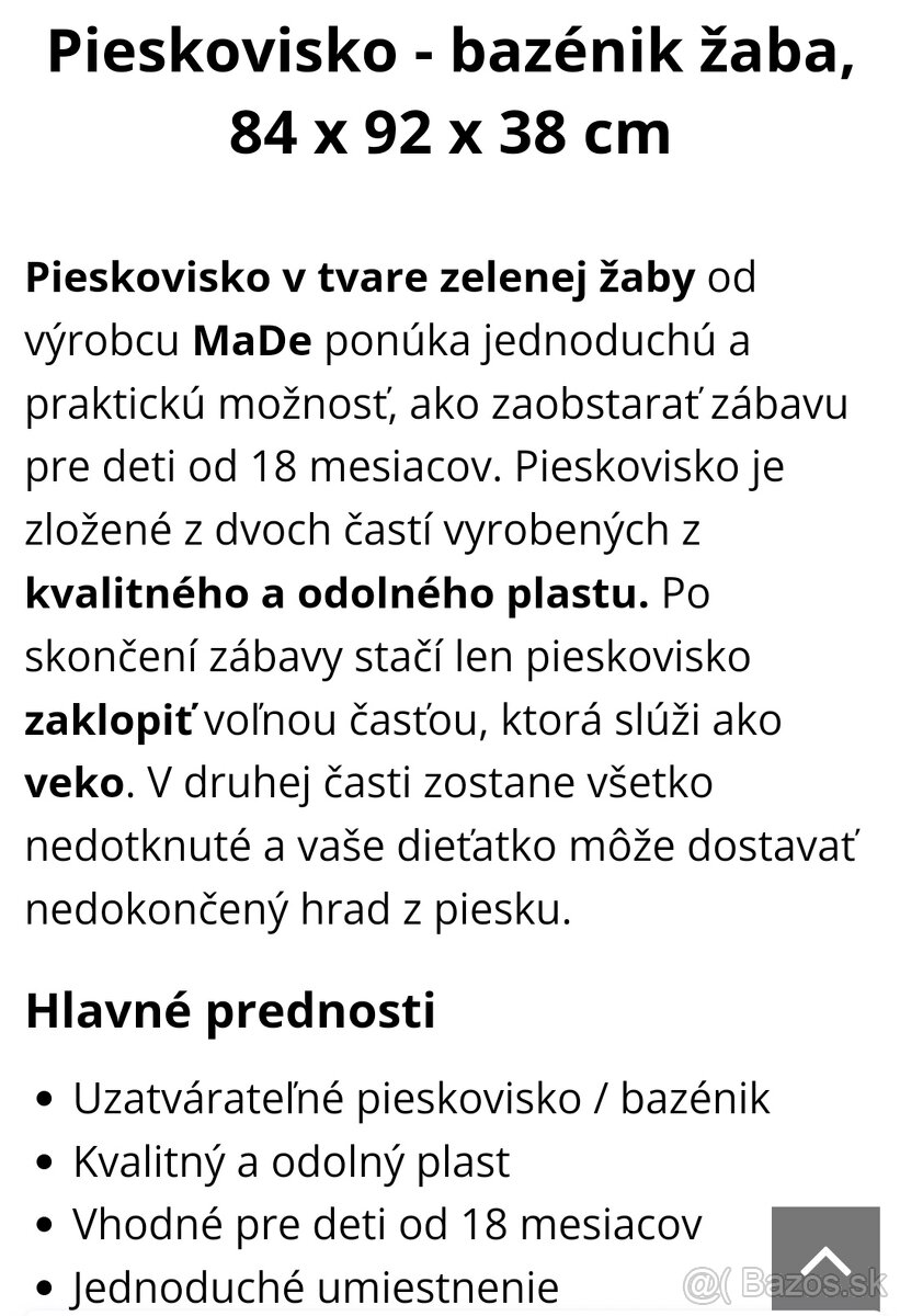 Pieskovisko/bazénik Žabka - 6