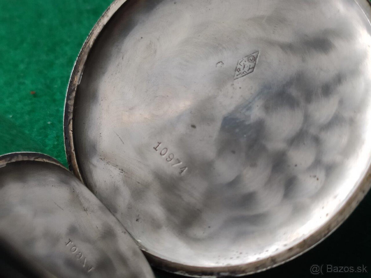 ART DECO strieborné hodinky s pavučinou 20-te roky - 6