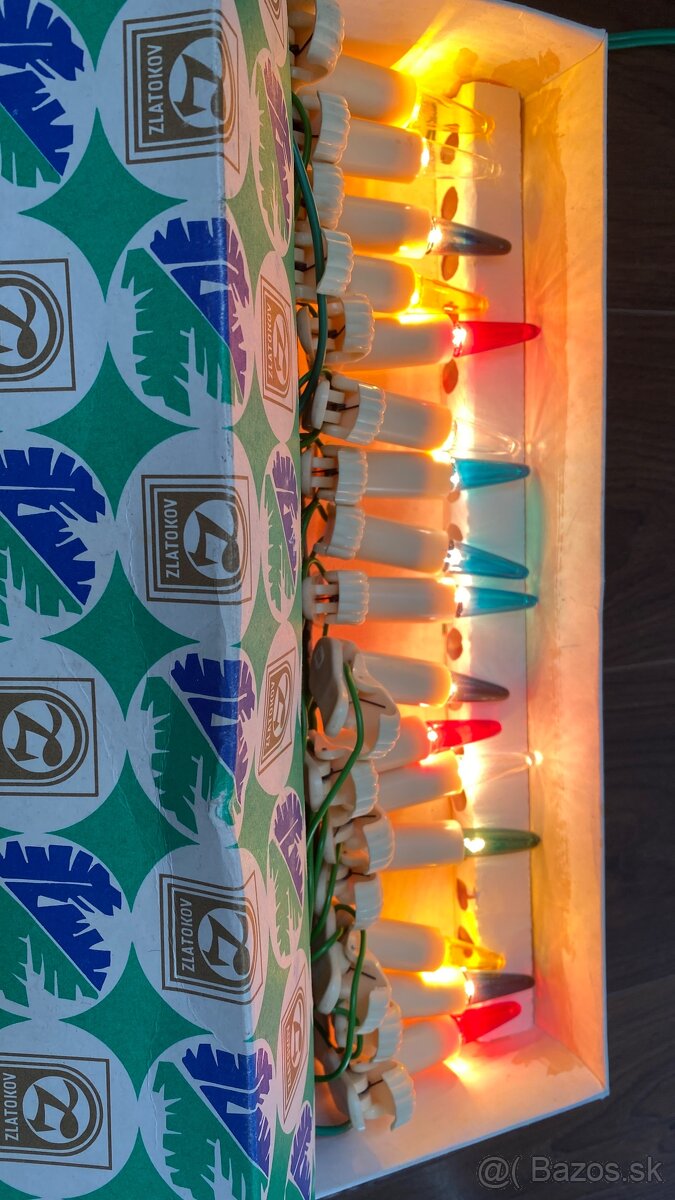 Retro vianočné svetielka aj s náhradnými žiarovkami - 6